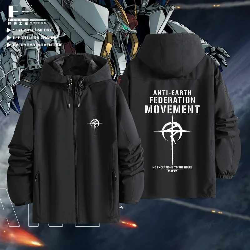 

Tee-in-One Flaing b Mawji Anti-Earth Federation Organization Jaet Coat ex Casual Sle Windproof Polyester Fabric
