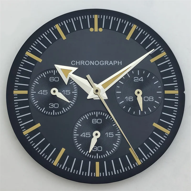 31.5MM Luminous VK63 Watch Dial Replacement for VK63 Movement Speed Master Modified Chronograph Watch Dial Repair Parts Accessor