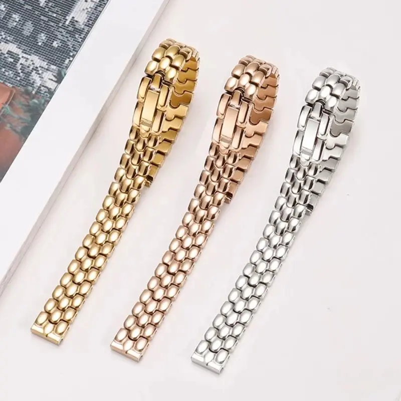 For any brand 6mm 8mm 10mm 12mm 14mm 16mm Stainless Steel Watch Band Strap ceramic Watchband Women Rose gold Mesh belt Bracelet