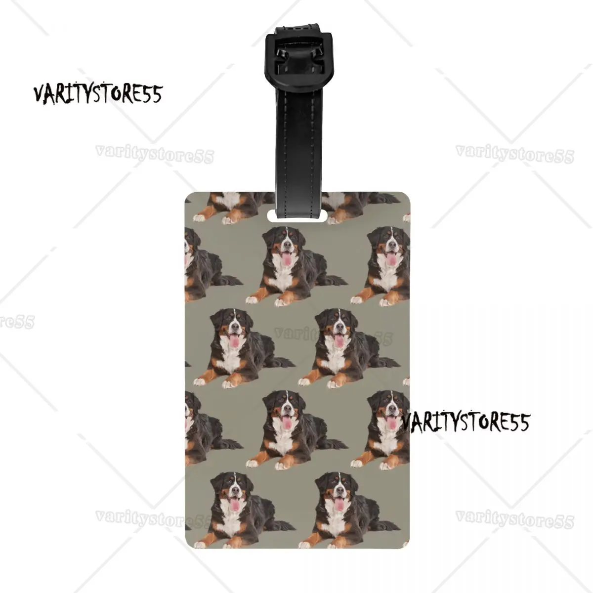 Custom Bernese Mountain Dog Luggage Tag With Name Card Privacy Cover ID Label for Travel Bag Suitcase