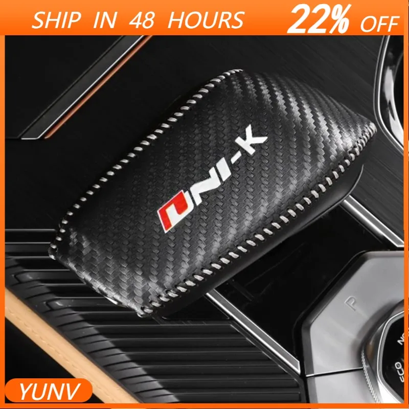 YUNV For Changan UNIK UNI-K 2022 2023 2024 Accessories Car Gear Shift Handle Knob Frame Decor Sticker Cover Leather Garnish Deco