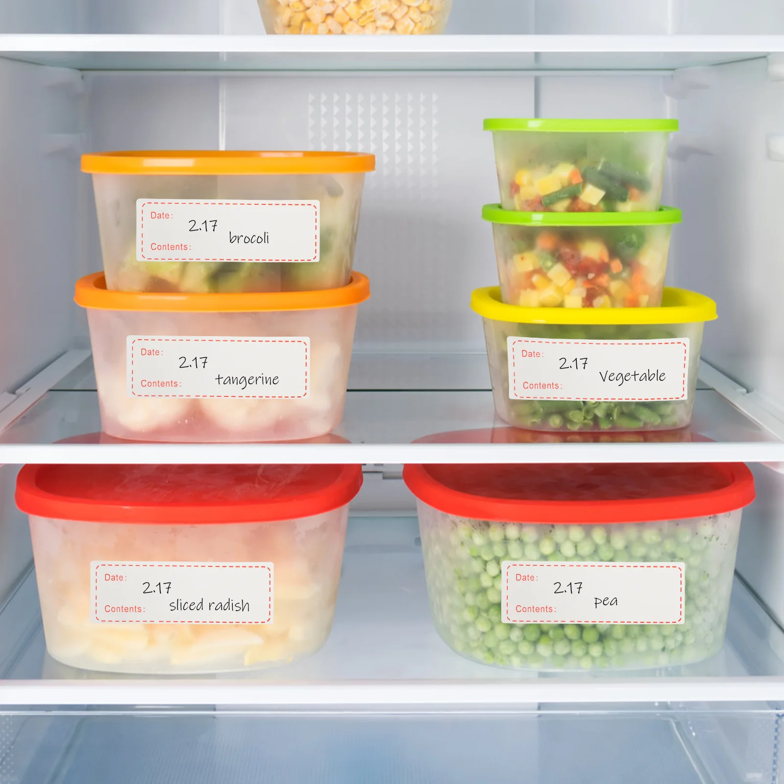 

3 Rolls Kitchen Food Label Stickers Waterproof Removable Storage Tags for Jars Bottles Freezer Pantry Organization Household