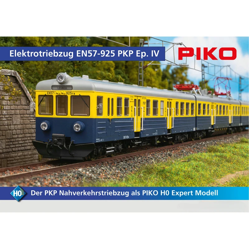 HO 1/87 Train Model PIKO 51452 EN57 Digital Sound Effect Intercity Train PKP with Indoor Light 3 Sections Set