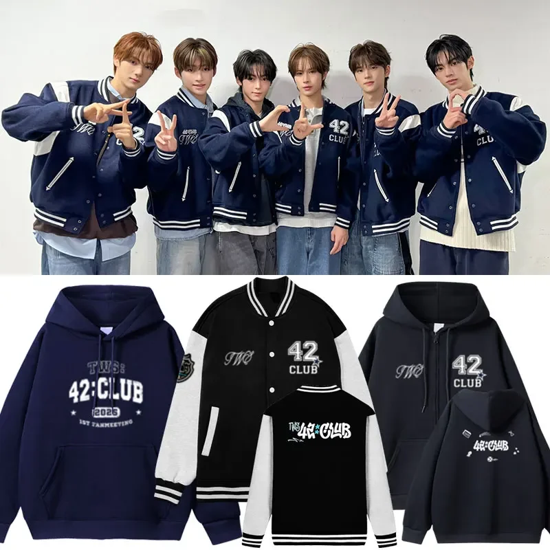 KPOP TWS 42: CLUB 2025 World Tour Grappige Hoodie Hip Hop Grafische Sweatshirts Poleron Hombre Streetwear Harajuku Trainingspak