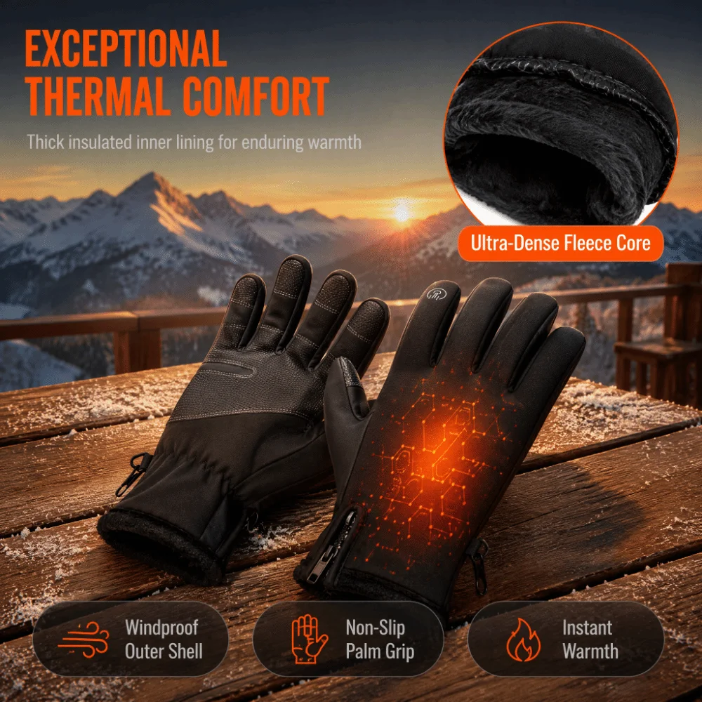1 Level 3 Level USB Electric Heated Gloves Solid Color Adjustable Temperature Winter Heated Gloves Soft Thick