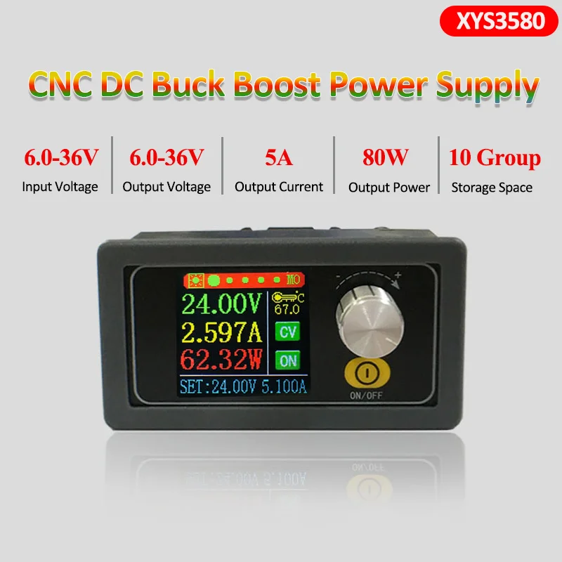 DC DC Buck Boost Converter Adjustable Voltage Regulator Constant Voltage Current laboratory Power Supply Solar Charging Module