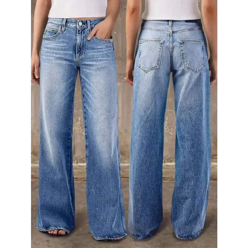 

2026 Women New Fashion Women Straight Leg Jeans, Comfortable Stretch, High Quality, Stylish Casual Wear Spring