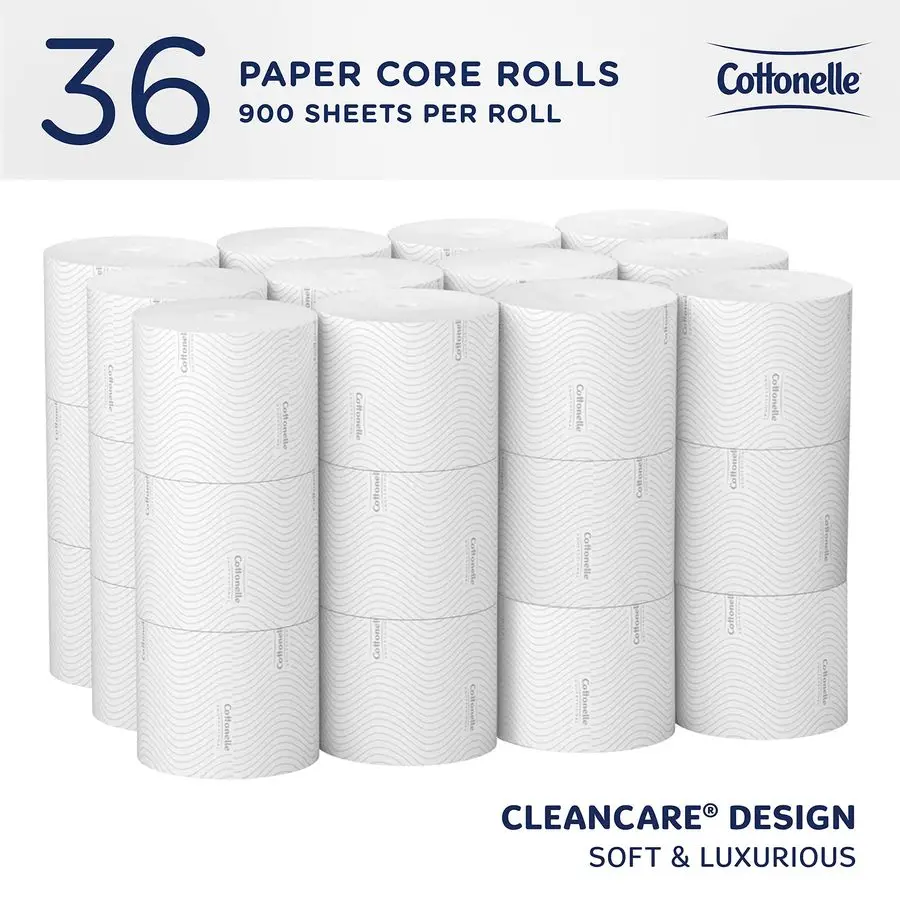 ورق تواليت صغير الحجم عالي السعة قياسي 53862، طبقتين، تصميم CleanCare، أبيض 36 لفة من 900 ورقة، 32,400 ورقة #3