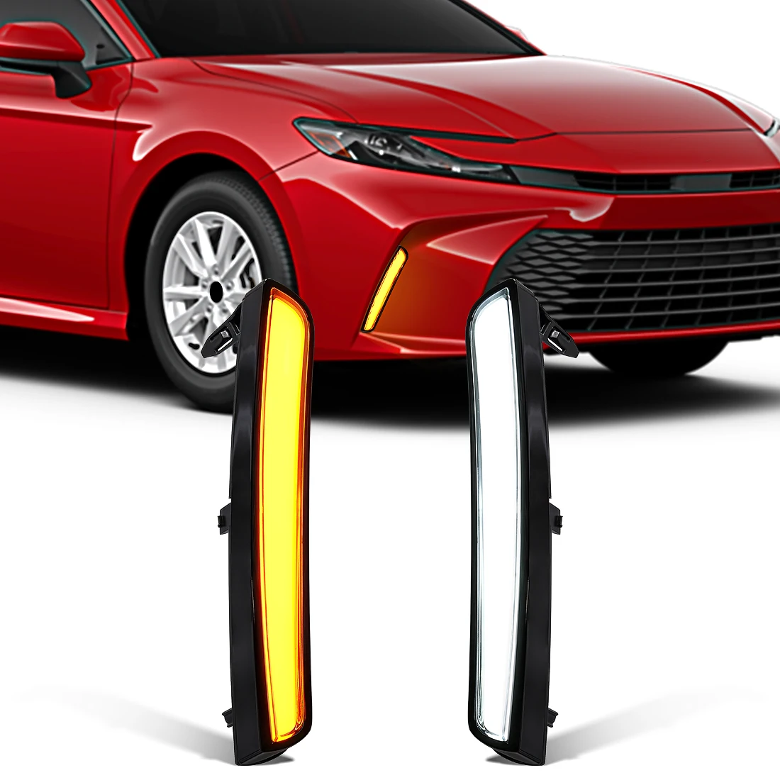 

Светодиодные DRL для Toyota Camry LE XLE 2024 2025 9-го поколения дневные ходовые огни Белый Желтый Указатель поворота Противотуманные фары Передний бампер огни