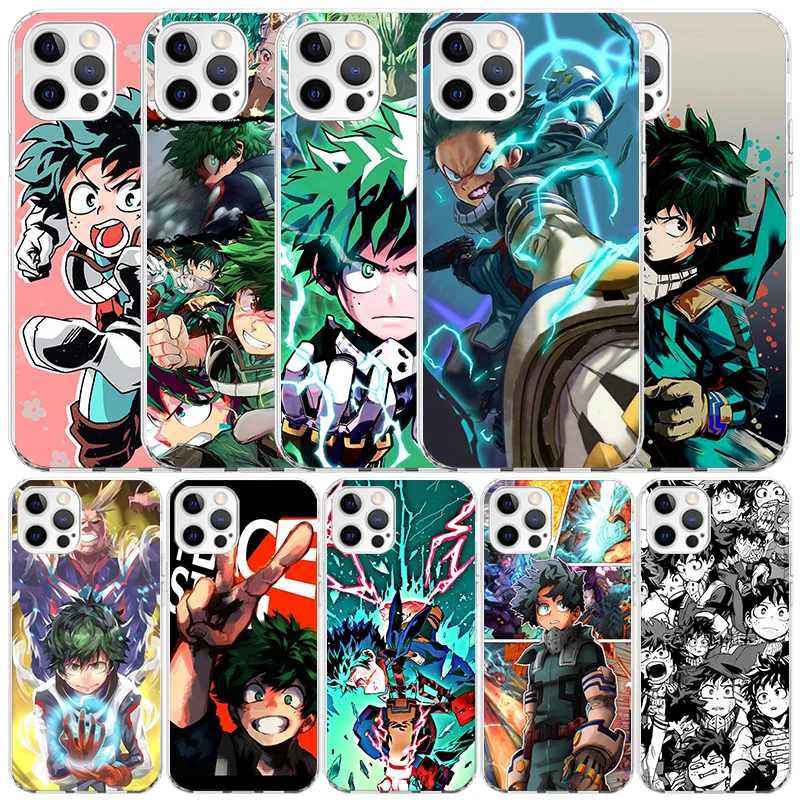 My Hero Izuku Deku Phone Case For IPhone 16 15 14 13 12 11 Pro Max Mini XR XS X 7 Plus 8 + SE 2020 Soft TPU Back Cover