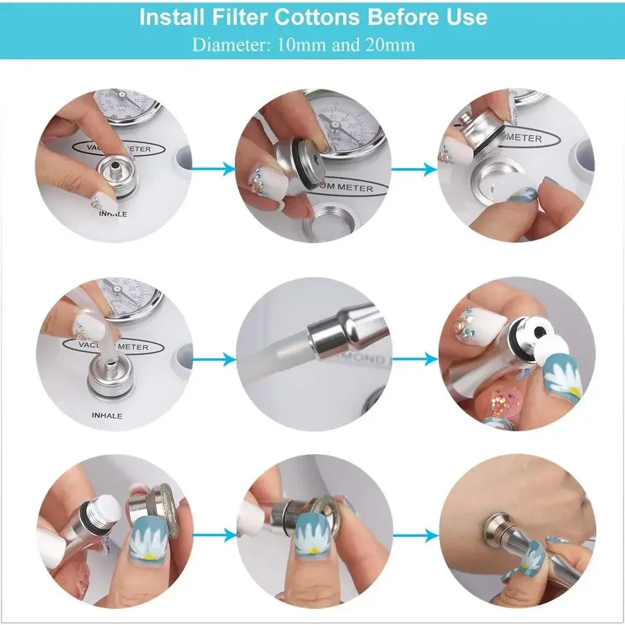 Diamond Microdermabrasion Machine, Mcwdoit 6568cmHg Suction Power Professional Dermabrasion for Skin Peeling Rejuvenation Liftin