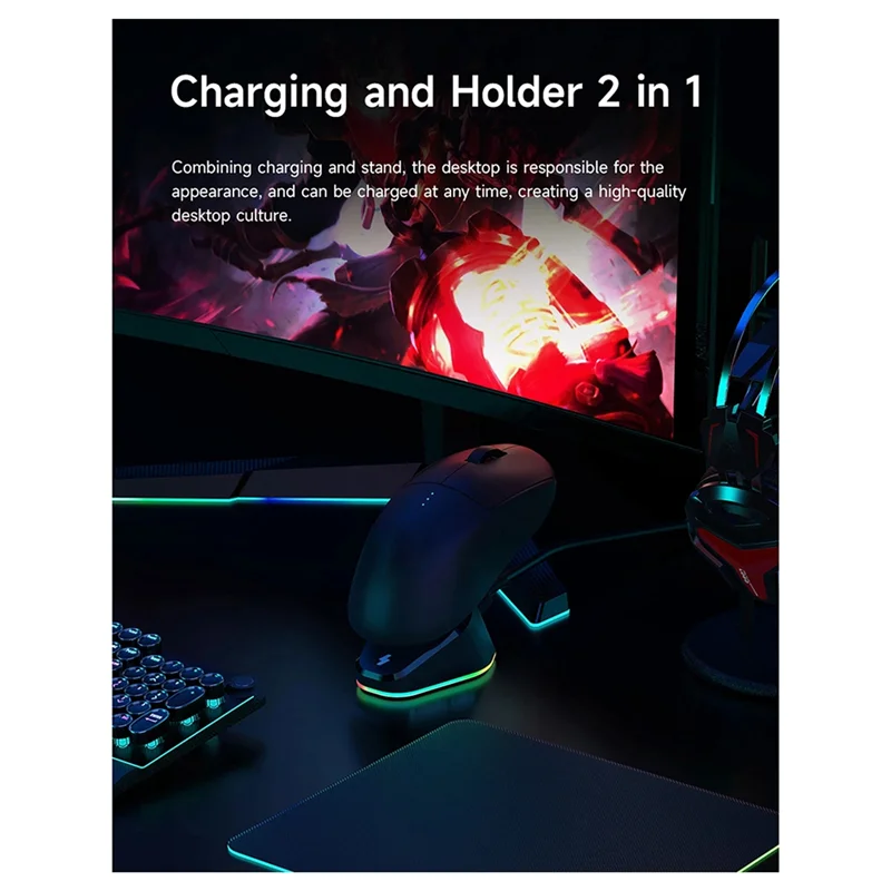 

L52A-Mouse Charger Dock For Logitech G Pro X Superlight 2 DEX G502X Plus G903 G703 PRO2 Lightspeed Gaming Mice Stand Station