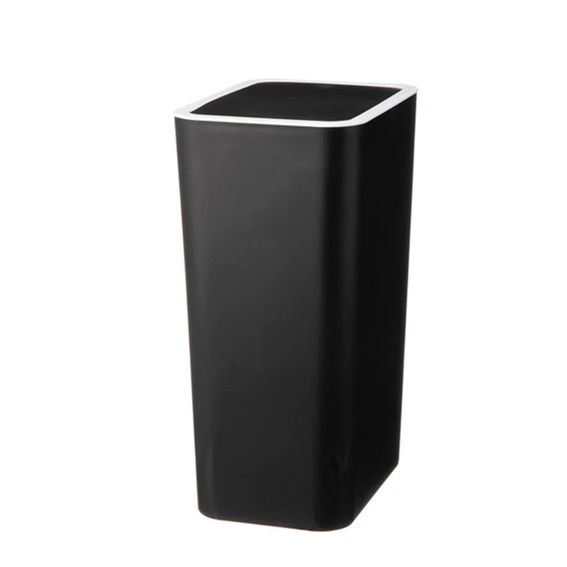 Convenient Push Lid Waste Basket Solid for Daily Use Home or Offices