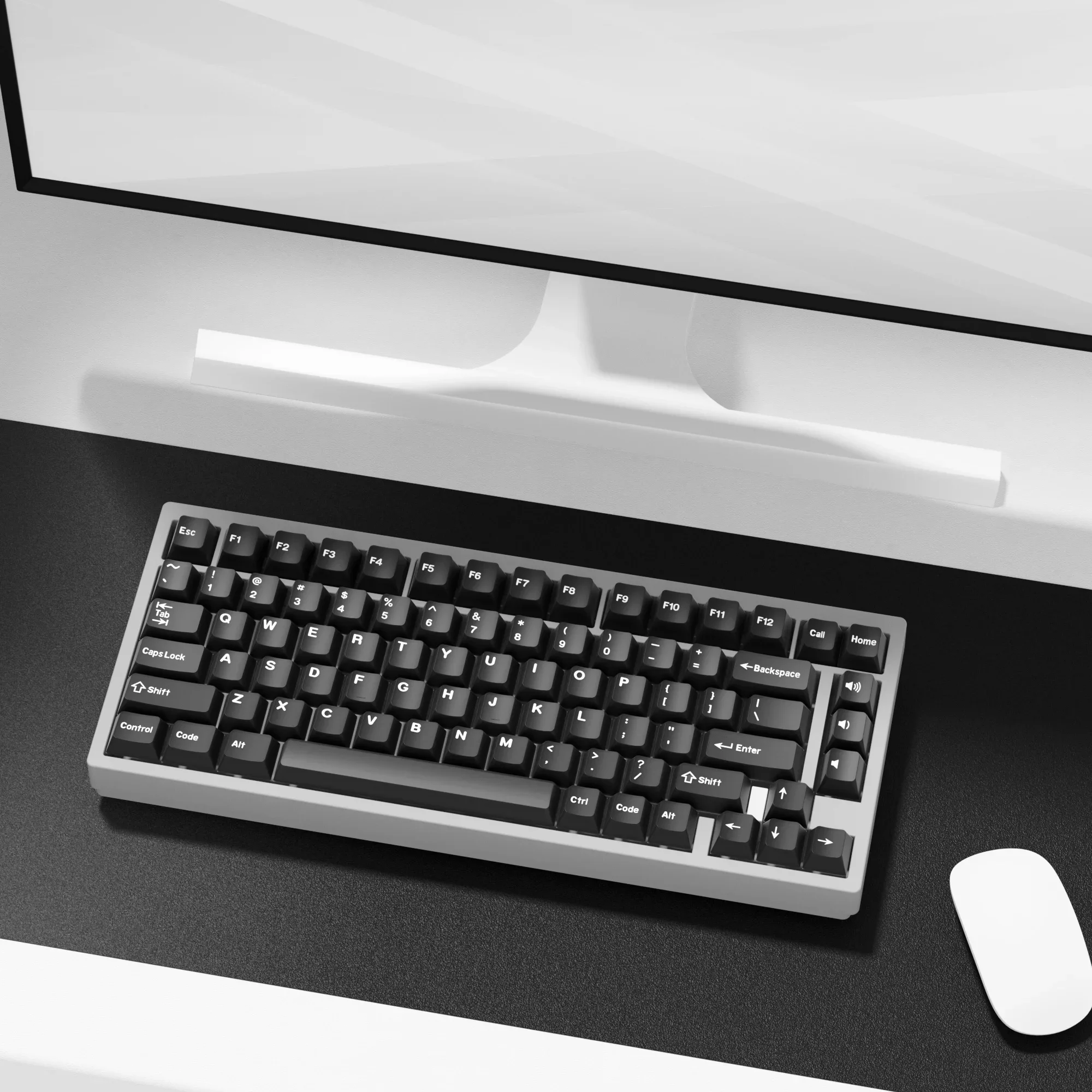 KBDiy 174 キーダブルショット黒翡翠キーキャップ PBT チェリープロファイルメカニカルキーボード用キーキャップ ISO raven68 mad 60he ak820