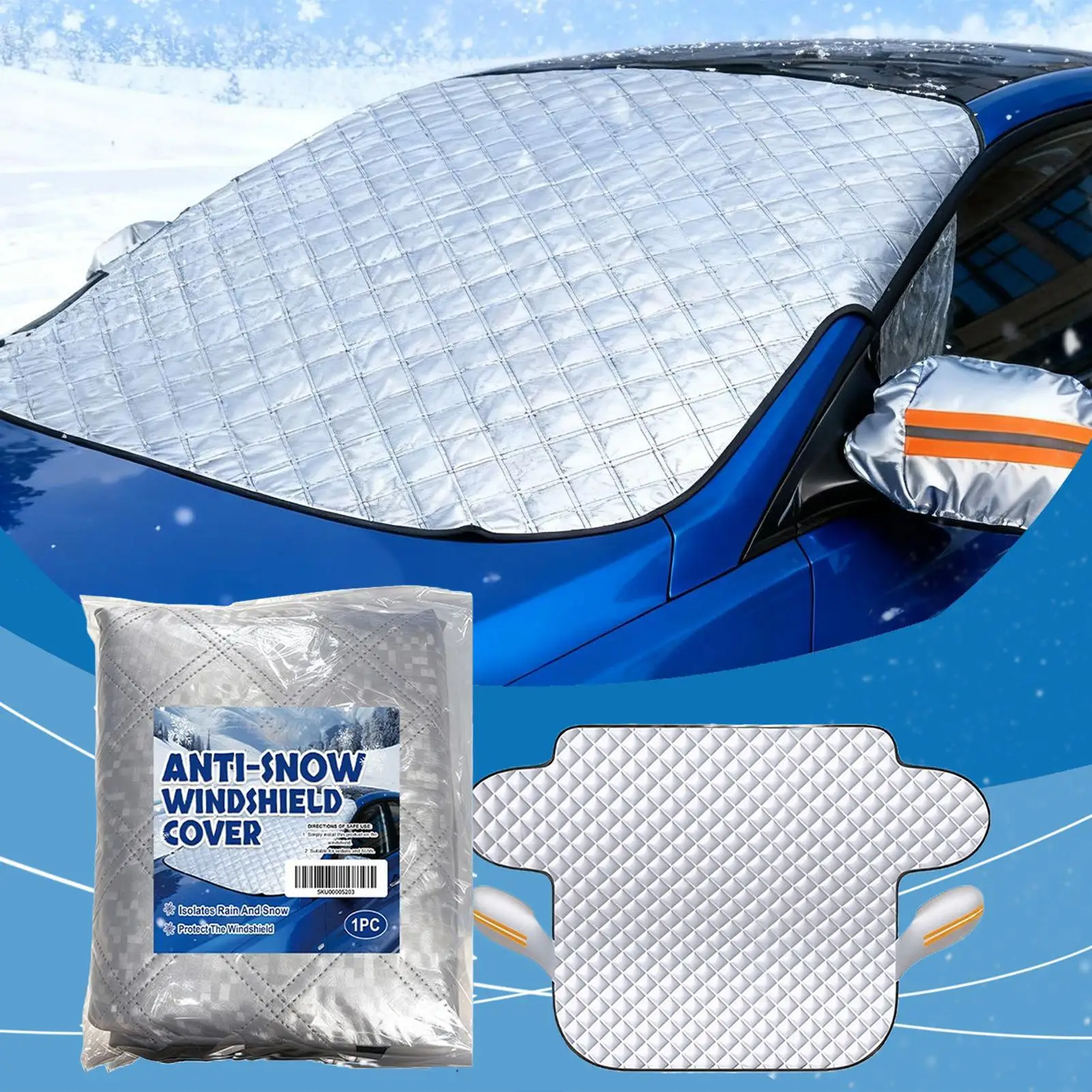 

Windshield Cover Waterproof Foldable Windproof Blanket Car Snow Cover For Winter Frost Rain Sun Exterior Protection Outdoor Cold