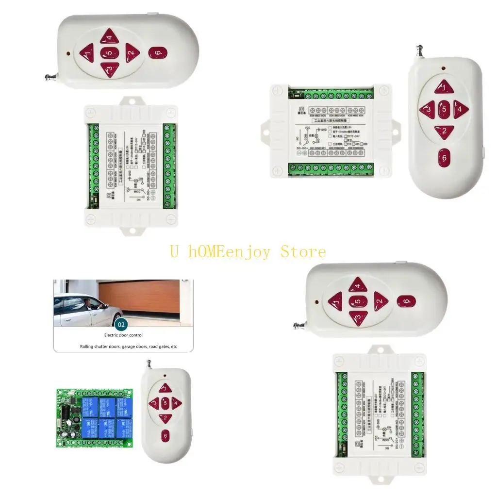 B0KF 6Channel Control Switches Board Simple Operations for Car Alarms,Security Door Control