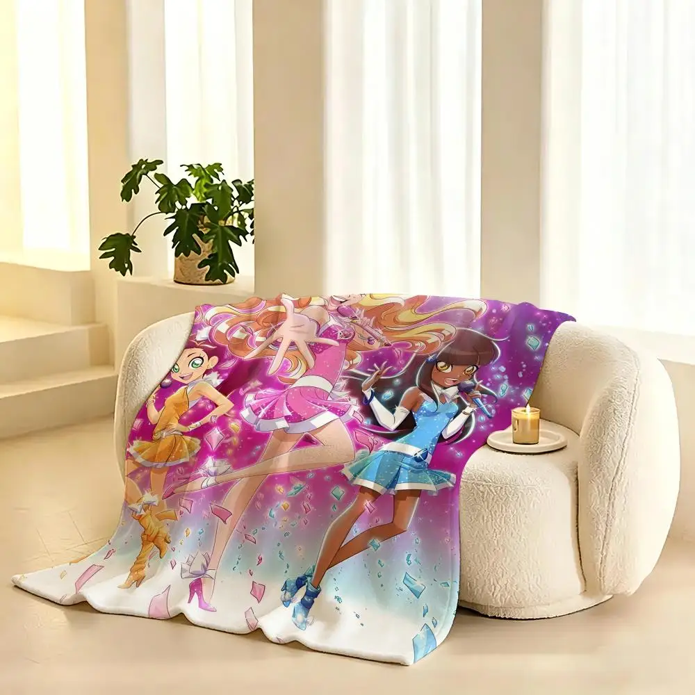 Anime TV L-LoliRock Throw Lightweight 240g Flannel Blanket Soft Skin-friendly for Summer Cooling