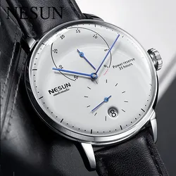 Top Brand Nesun Mens watches Luxury Automatic Mechanical Watch Leather Waterproof Relogio Masculi Energy Display Male Gift 9603