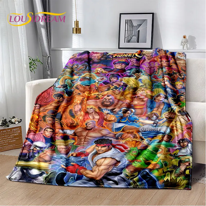 Street Fighter Retro Game Gamer Soft Plush Blanket,Flannel Blanket Throw Blanket for Living Room Bedroom Bed Sofa Picnic Cover