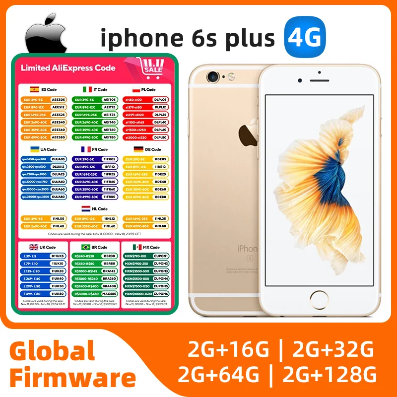 Apple iPhone 6S Plus 5.5"Original Unlocked 2GB RAM 16GB/64GB/128GB ROM Dual Core 12MP 4G LTE IOS A9 Smartphone used phone