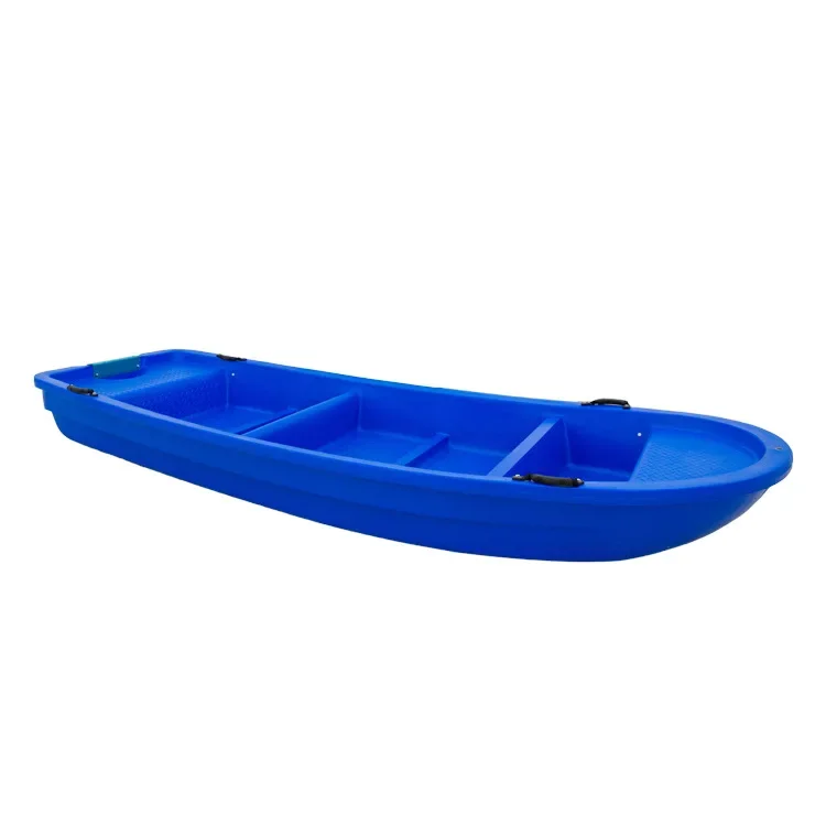 Fishing Kayak 4 Persons Pe 3.3m Rowing Boat Hard Fishing Plastic Boat Double Layer PE Sturdy Plastic Boat