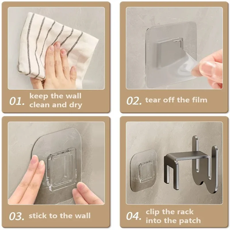 1/2/3PC No Punching Bathroom Shoe Rack Wall Mounted Slipper Rack Slipper Drying Hook Simple Door Back Foyer Hanging Rack view 5
