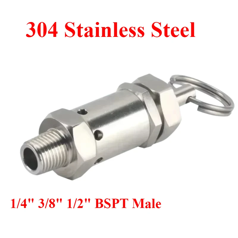 

1 2 3 4 5 6 7 8 9 10 бар 1/4 дюйма 3/8 дюйма 1/2 дюйма BSPT с наружной резьбой 304 Нержавеющий санитарный предохранительный клапан с регулируемой пружиной для домашнего пивоварения