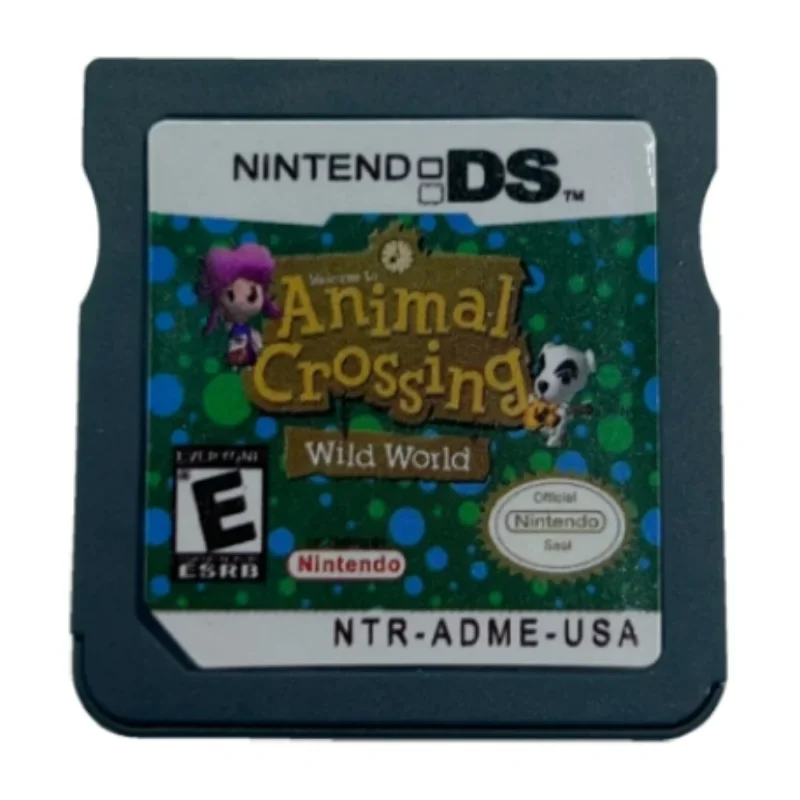 NDS بطاقة الألعاب نسخة من Animal Crossing Wild World Game Cartridge النسخة الأمريكية مناسبة لجميع الأعمار بطاقة الألعاب المحمولة لعبة ممتعة