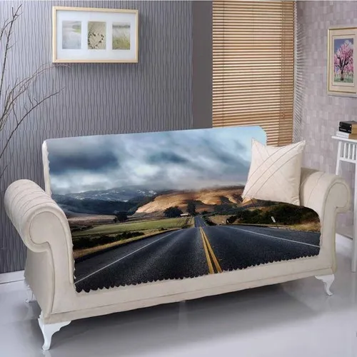 Else Road Landscape 3D Pattern Seat Cover Case-180 X225Cm