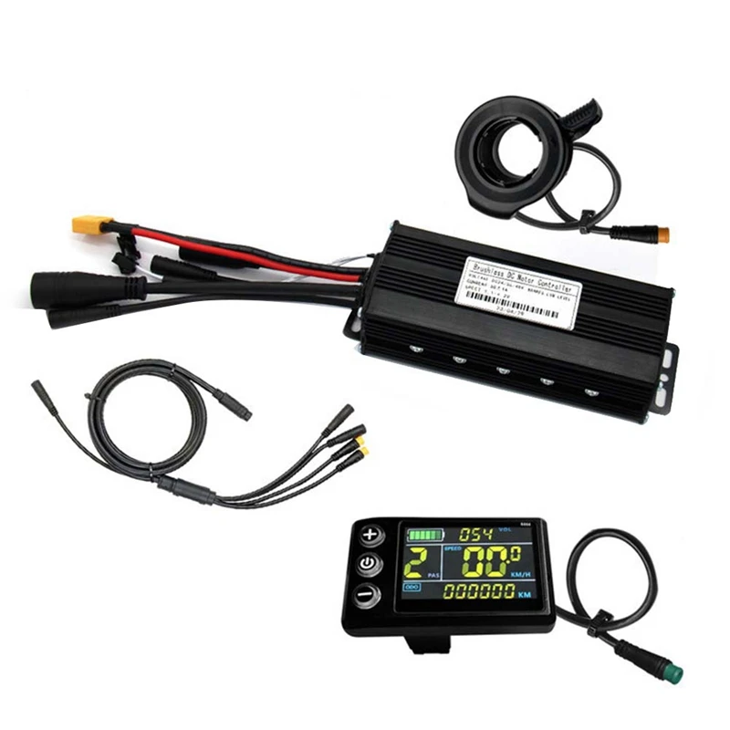 Three Mode Ebike Controller 24V/36V/48V With S866 LCD Color Display Waterproof Connector 1000W Motor Conversion Parts