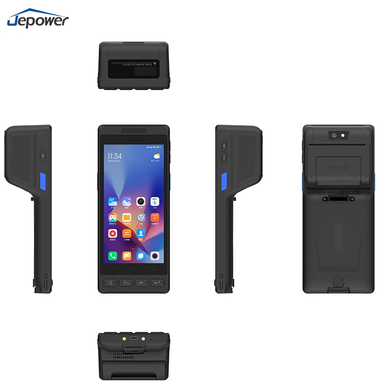 Android 14 Robustes Parkticket-PDA-Terminal Handgerät mit Integriertem 1D 2D Barcode-Scanner Thermodrucker auf Lager