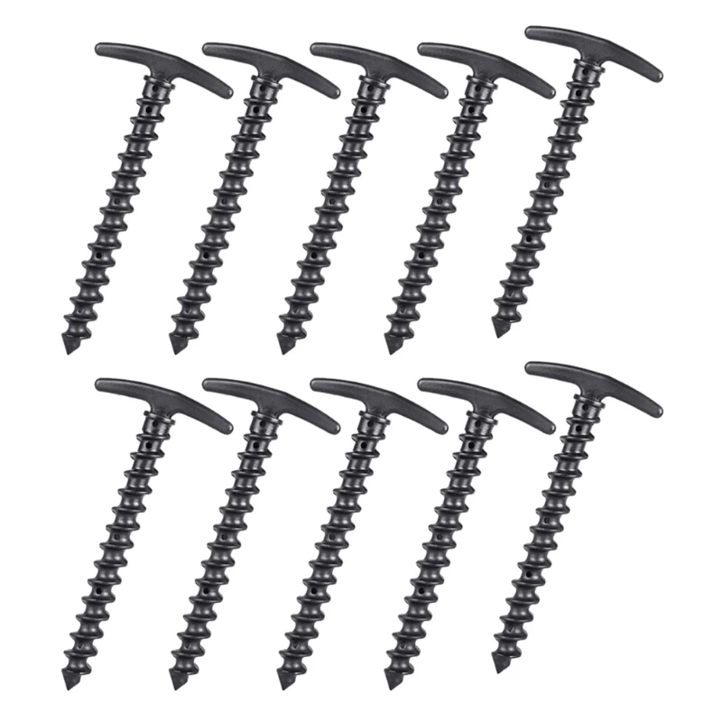 10Pcs Outdoor Campings Tent Peg Spirals Anchors Stakes for Canopies, Campings, Hikings