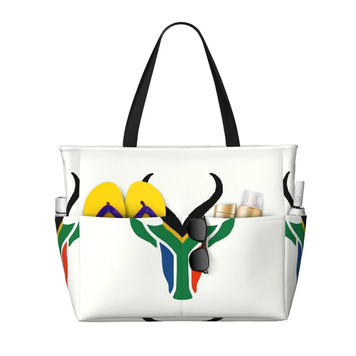 South African Springboks Flag Beach Tote Bag Sport Gym Yoga Duffle Large Tote Bag Women Travel Bag Fitness bag