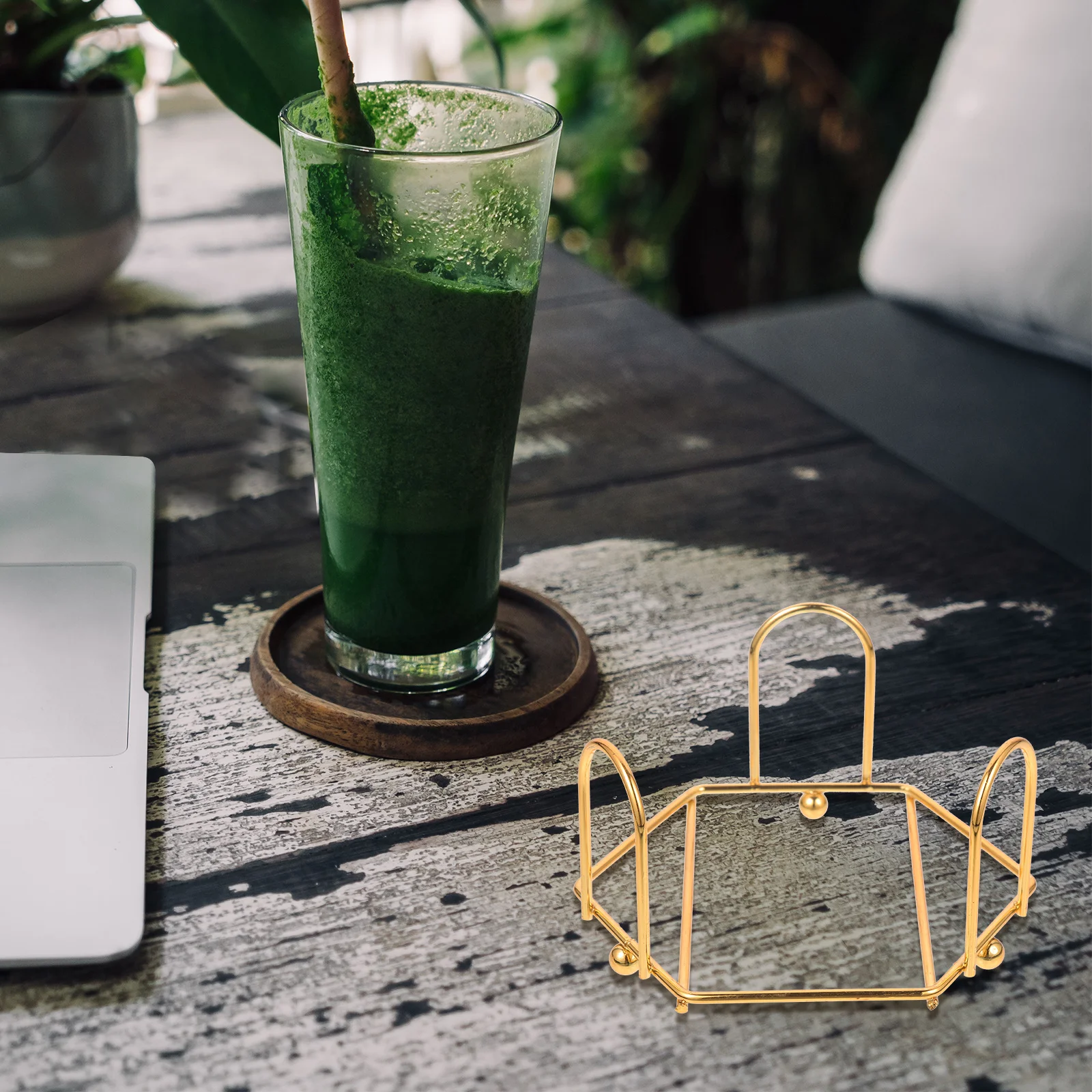 2 قطعة أصحاب كوستر الحديد جوفاء منظم سطح المكتب ل كأس الحصير وعاء الحصير أداة المطبخ تخزين الرف أصحاب كوستر جوفاء #2