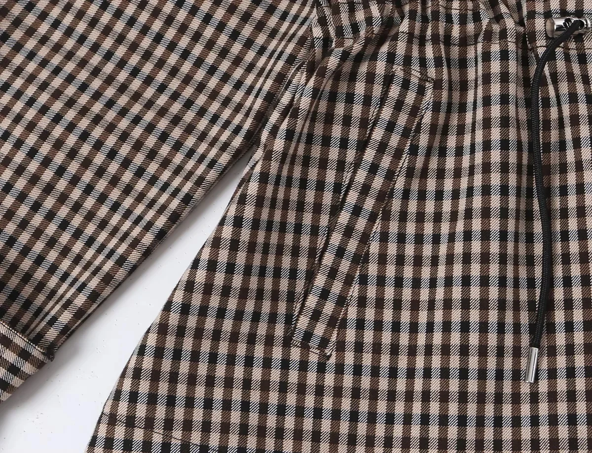 KONDALA Vintage Casual Chic Damen Trenchcoat, kariert, mit Einzelknopf, Umlegekragen, modischer Mantel, Herbst-Winter-Mantel 2026 – Detail 4