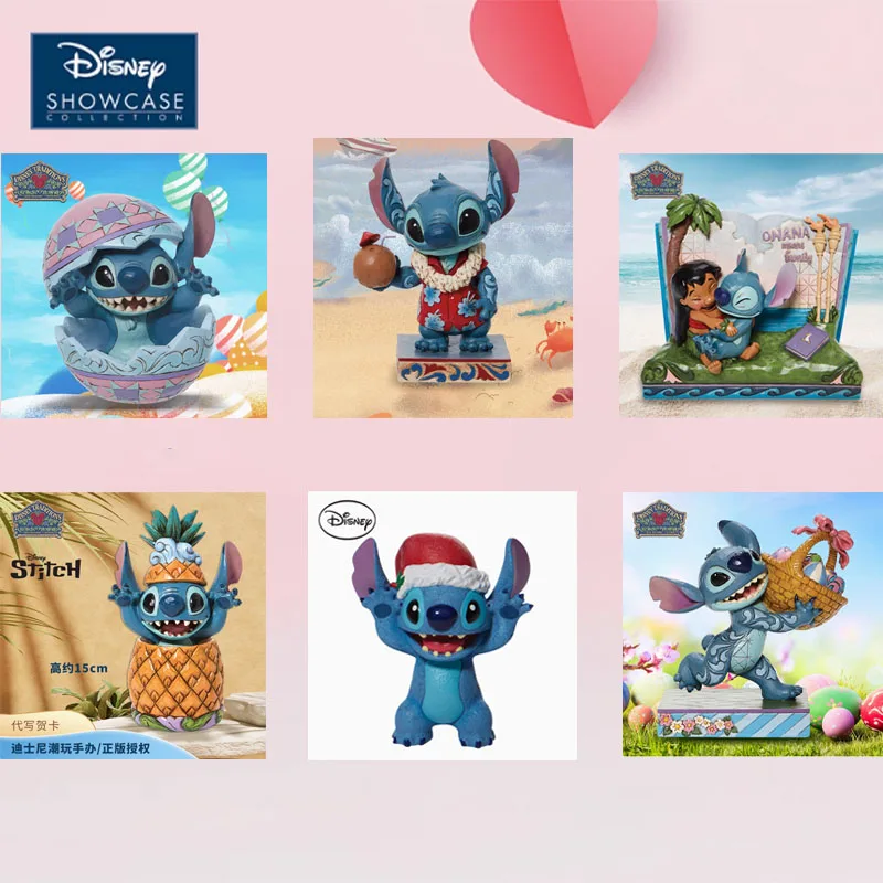 

Оригинальный гаражный комплект Disney Lilo & Stitch, тематические украшения для рабочего стола, аниме-фигурки, игрушки для мальчиков, подарочные модели, украшения