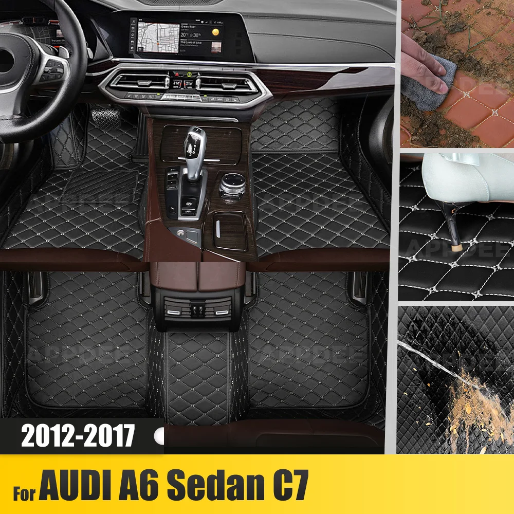 

For AUDI A6 Sedan C7 2012-2017 Car floor mats Custom foot Pads automobile carpet cover interior accessories 2016 2015 2014 2013