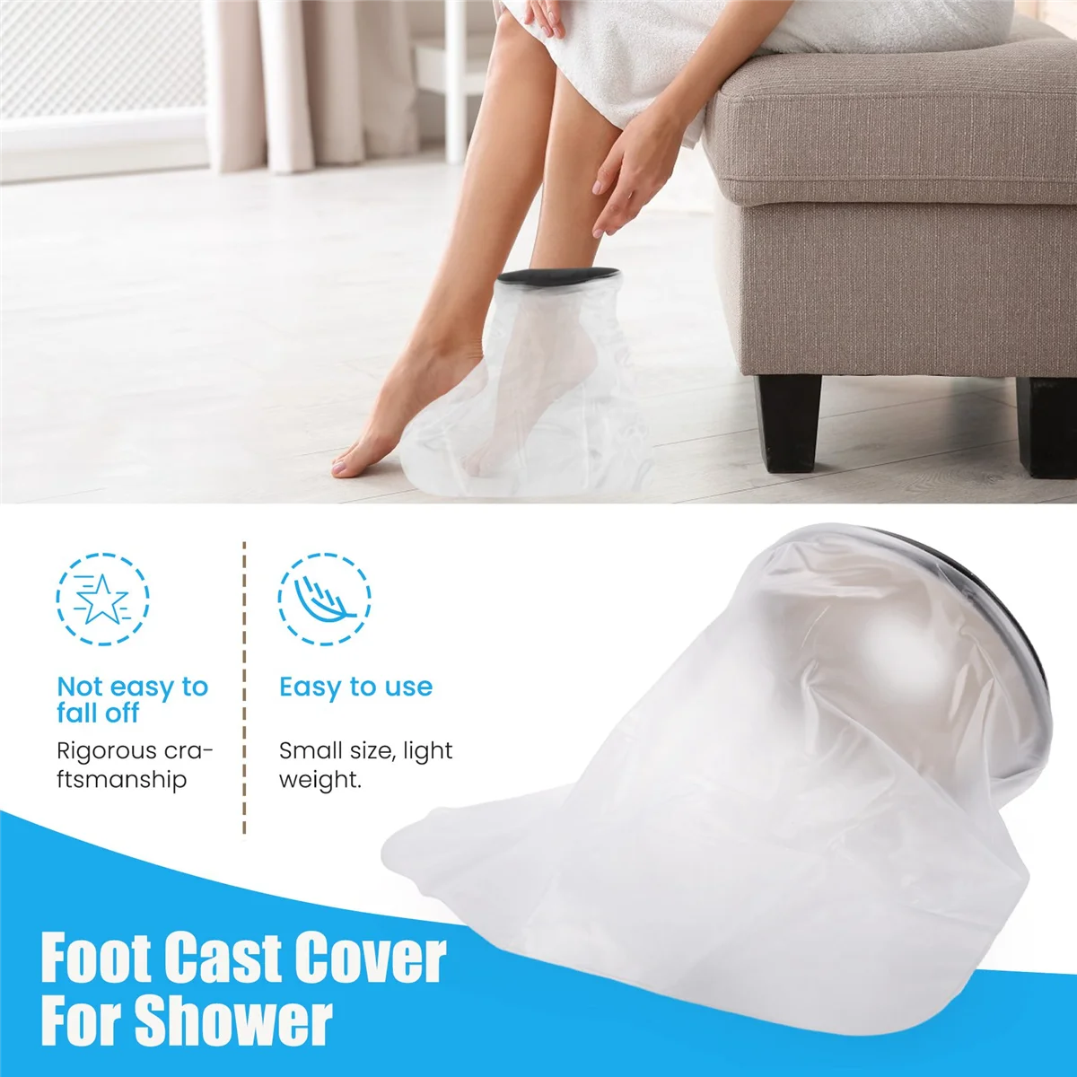 AT77 Waterproof Cast Cover Leg for Adult Ankle Shower Bath Watertight Foot Protector Wounds for Swimming Bath Accessories