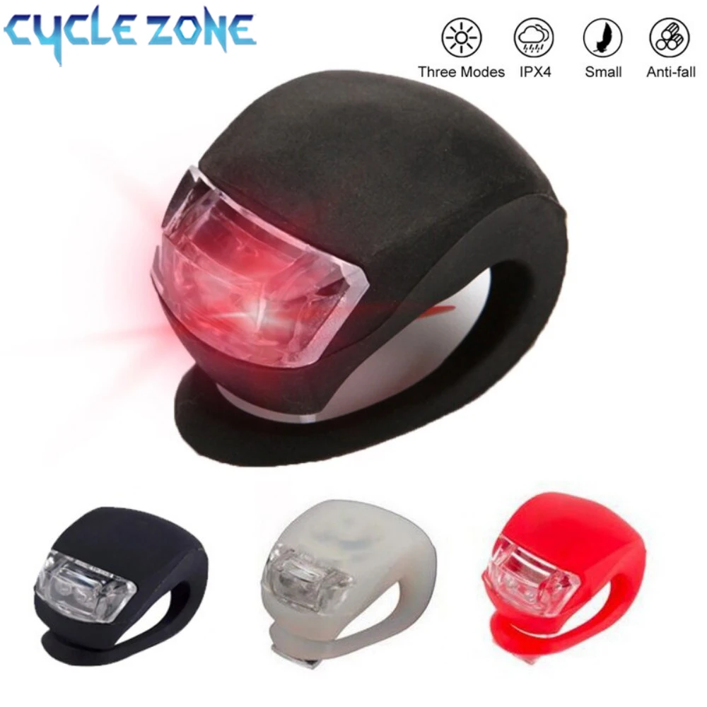 Silicone LED Bike Lights Waterproof Bicycle Head Front Light Cycling Wheel Flash Rear Lamp Night Warning Taillight