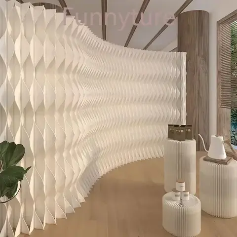 접이식 스크린 종이 벽 칸막이 - 사무실 거실 분리대 예술 가구 전시용 가구