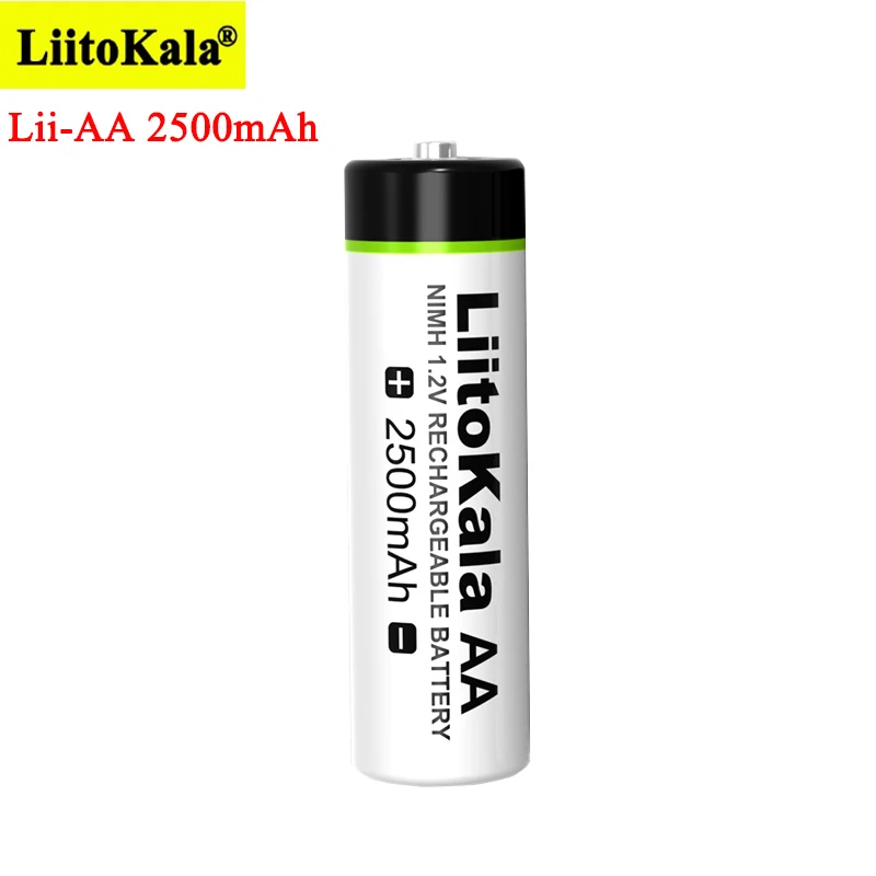 Liitokala 1,2 V AA 2500mAh Ni-MH 2.5A batería recargable aa para pistola de temperatura Control remoto ratón baterías de juguete