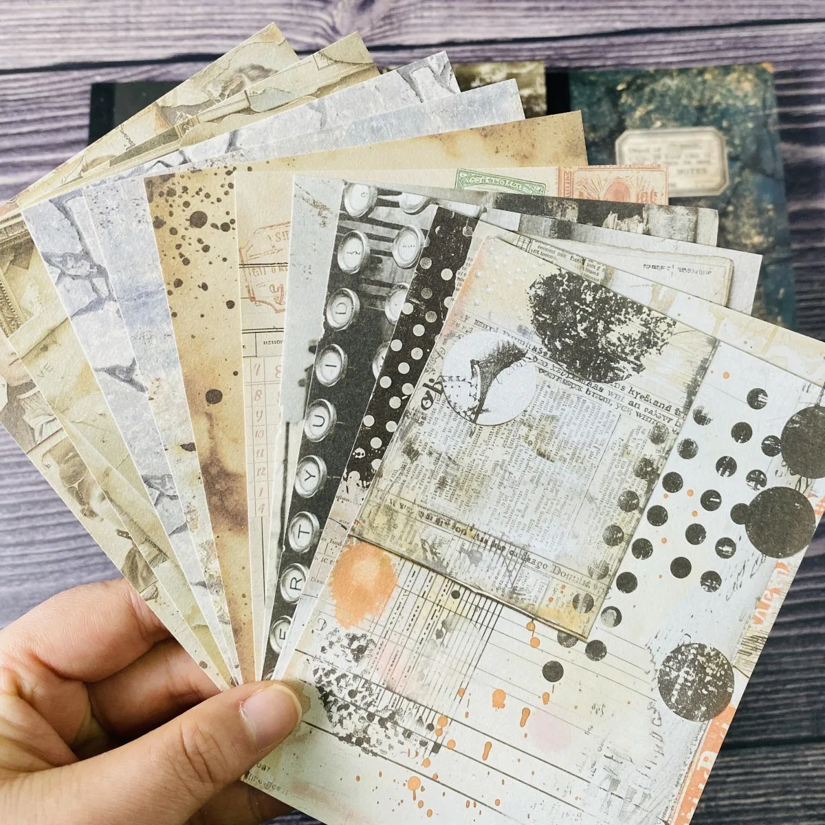 100sheets Vintage Scrapbook Paper Set DIY Scrapbooking Collage Junk Journal Aesthetics Stationery Planner Decor Paper