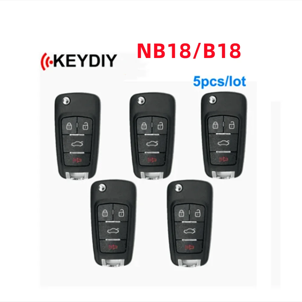 กุญแจรถ5ชิ้น/ล็อตรีโมทคอนโทรล KD 4ปุ่ม B18 NB18 NB18 B18ใช้ได้กับ KD900บิวท์/ KD-MAX/KD-X2