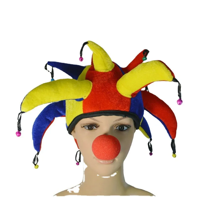 Funny Clown Show Dress Up Hat Nose Latex Clown Mask Party Halloween Costume Party Props