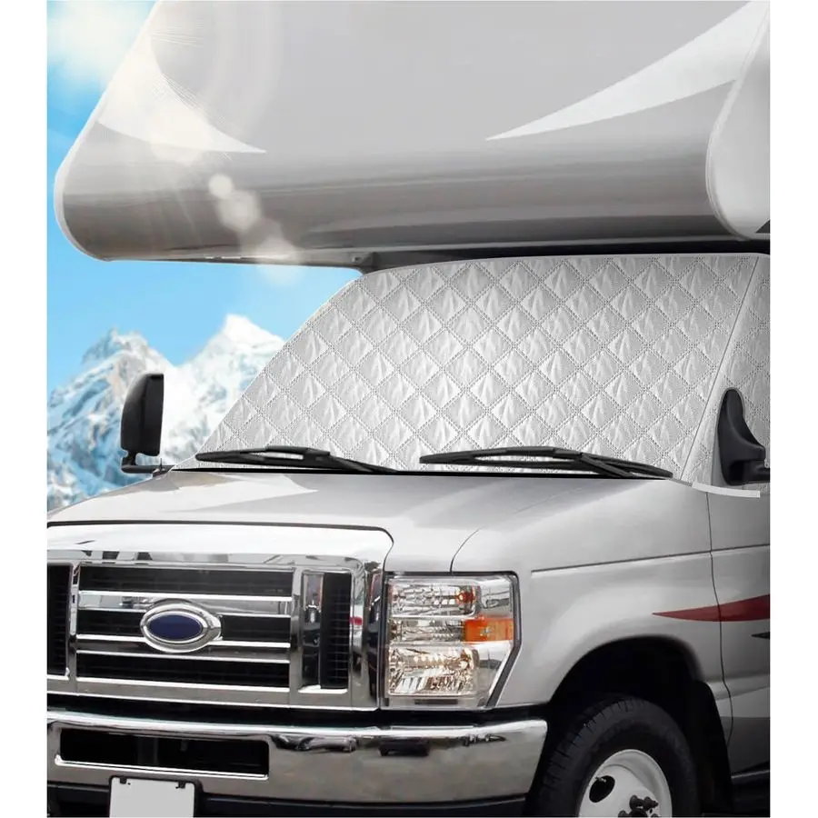 

Windshield Cover for Ford E450,E350,E250,Econoline,Club Wagon 19972025 Motorhome, Class C RV Front Window Sunshade for UV Protec