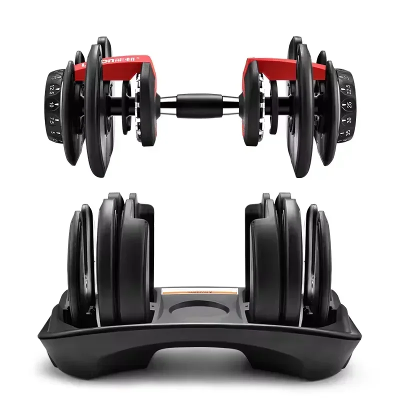 Adjustable Dumbbells 24KG Standard Automatic Dumbbell Set Home Gym Rubber Cheap Dumbbell Set Fitness Equipment