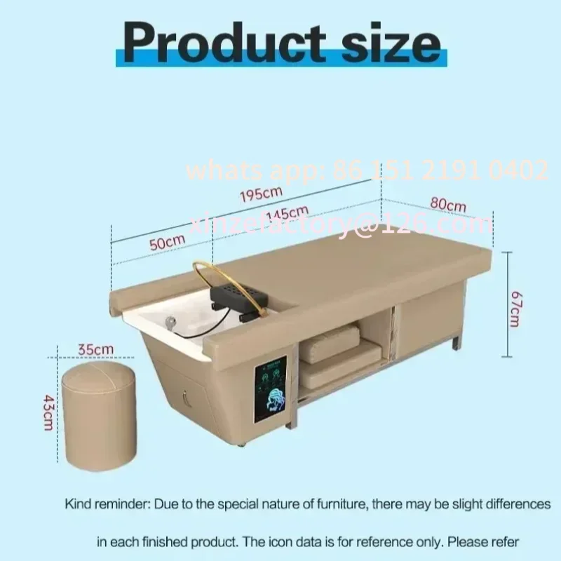 تخصيص اليابانية رئيس سبا العلاج بالماء السرير مصففي الشعر كرسي صالون تجميل غسل الشعر Japonais Cheveux صالون #3