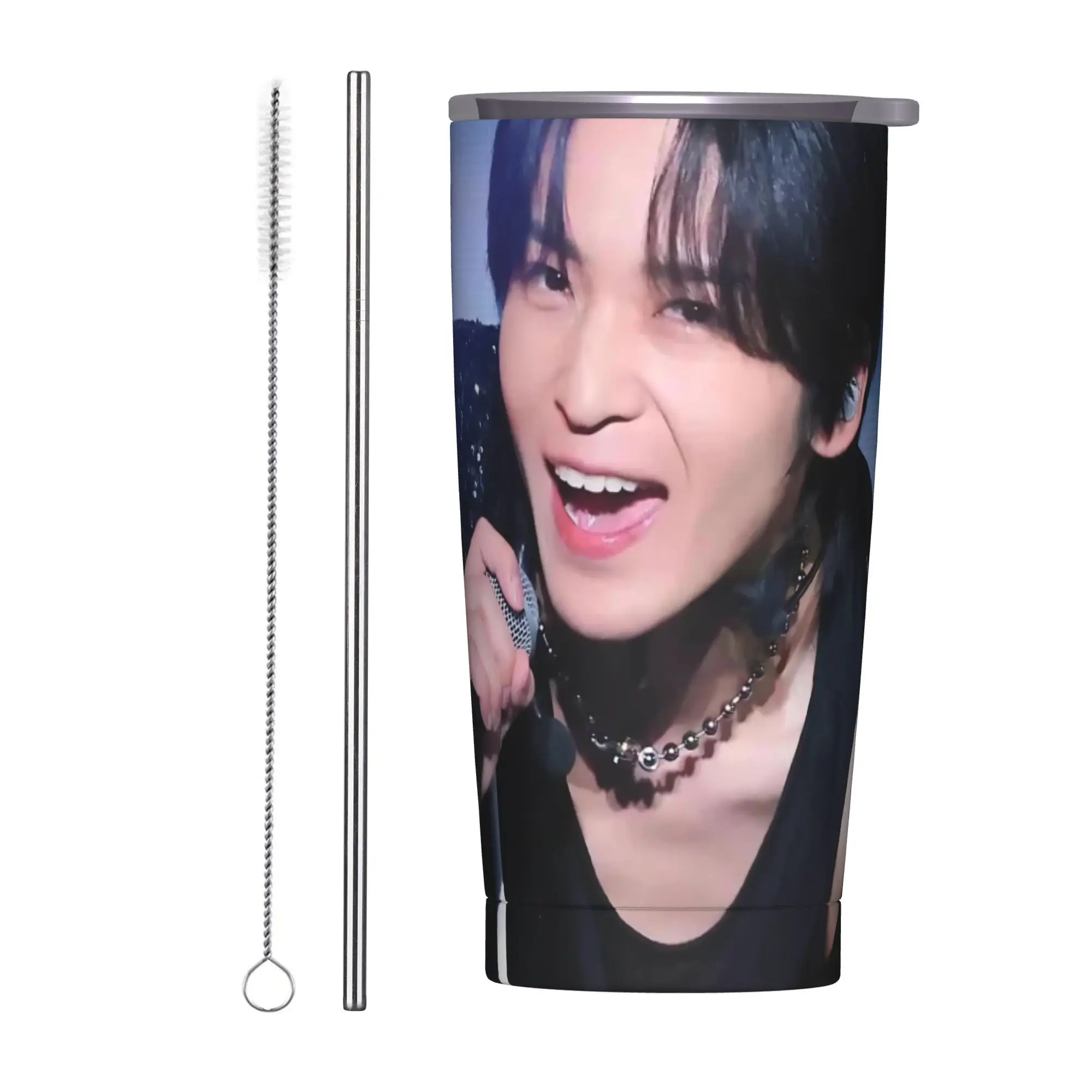 Ren Meguro Japan Singer Insulated Tumbler with Straws  Vacuum Coffee Mugs Double Wall Car Bottle Cup, 20oz