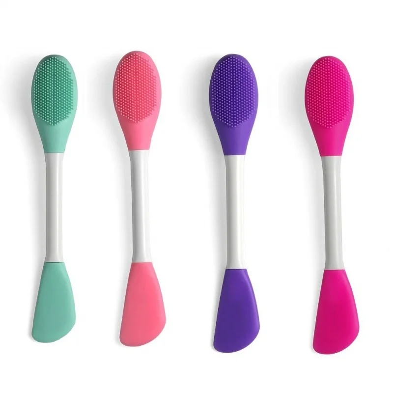 Brosse pour masque Facial en Silicone 2 en 1, brosses de nettoyage manuelles à Double tête, épurateur du visage, applicateur de Film de boue, outil de soins de la peau, 8/4/2 pièces