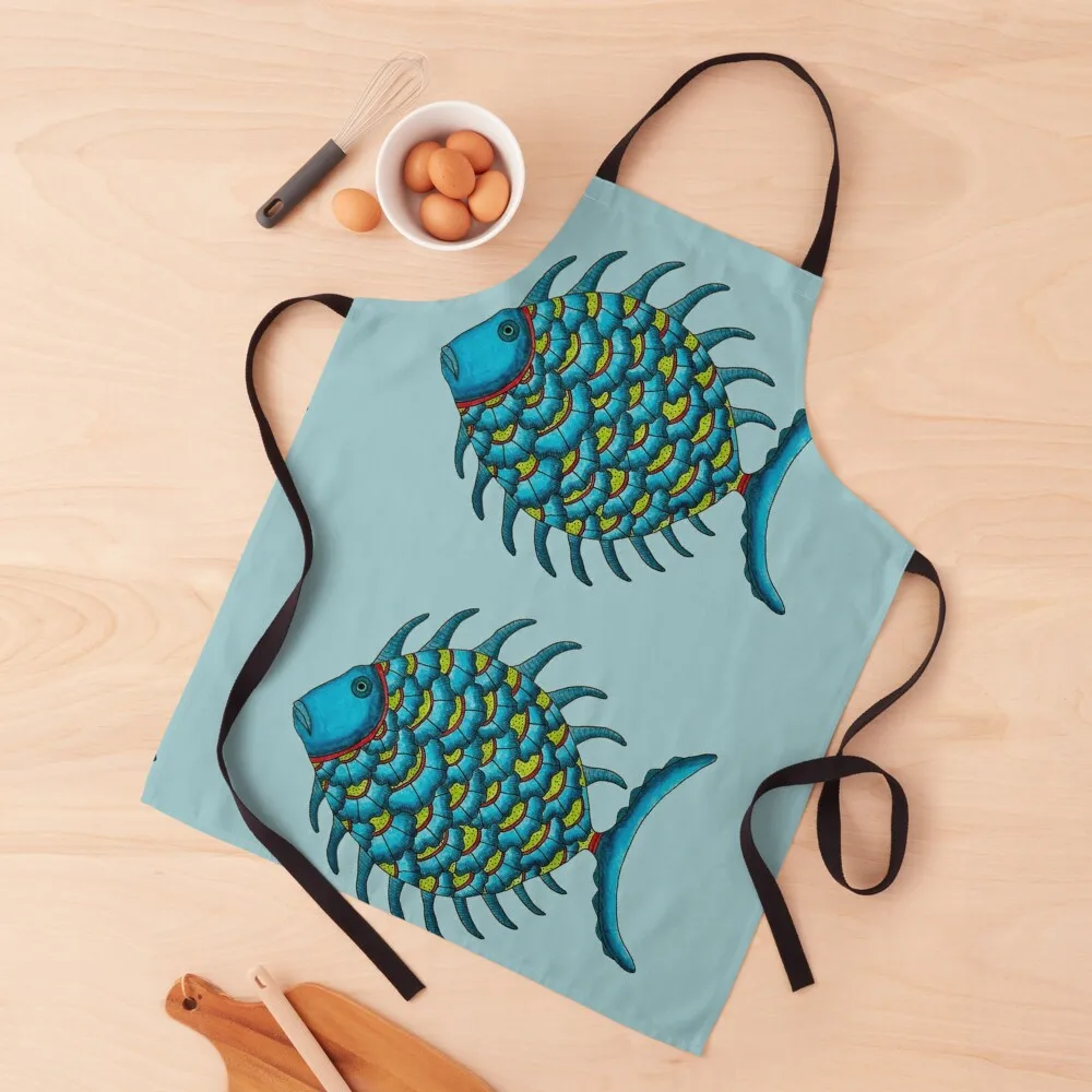 

Red Collared Fish Apron Kitchen For Men Kitchen For Women Apron